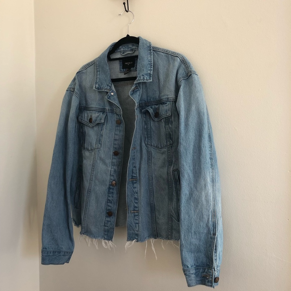 Forever 21 Jean Jacket with a raw hem.